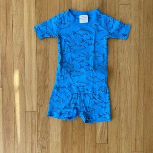 Hanna Andersson Blue Shark Print Kids Pajamas